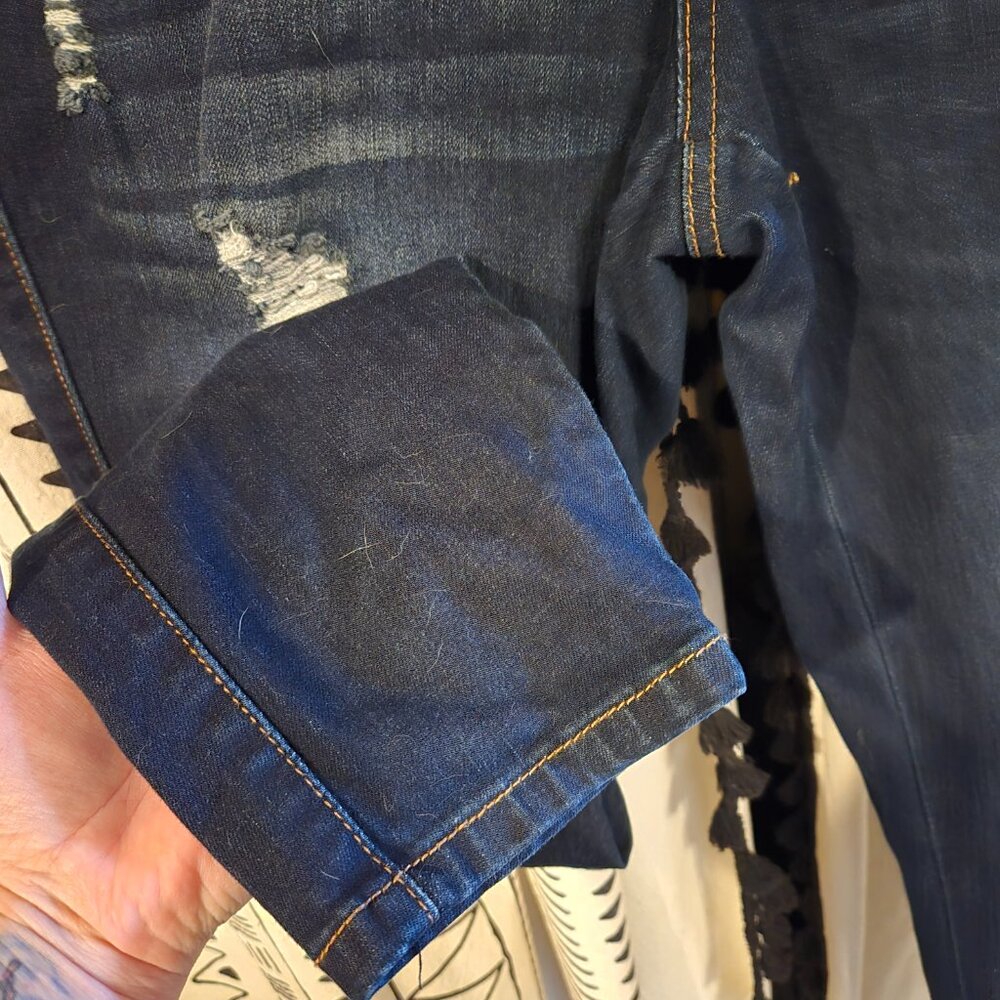 Hybrid & Company Distressed dark blue skinny jeans Size 15 - Picture 4 of 7